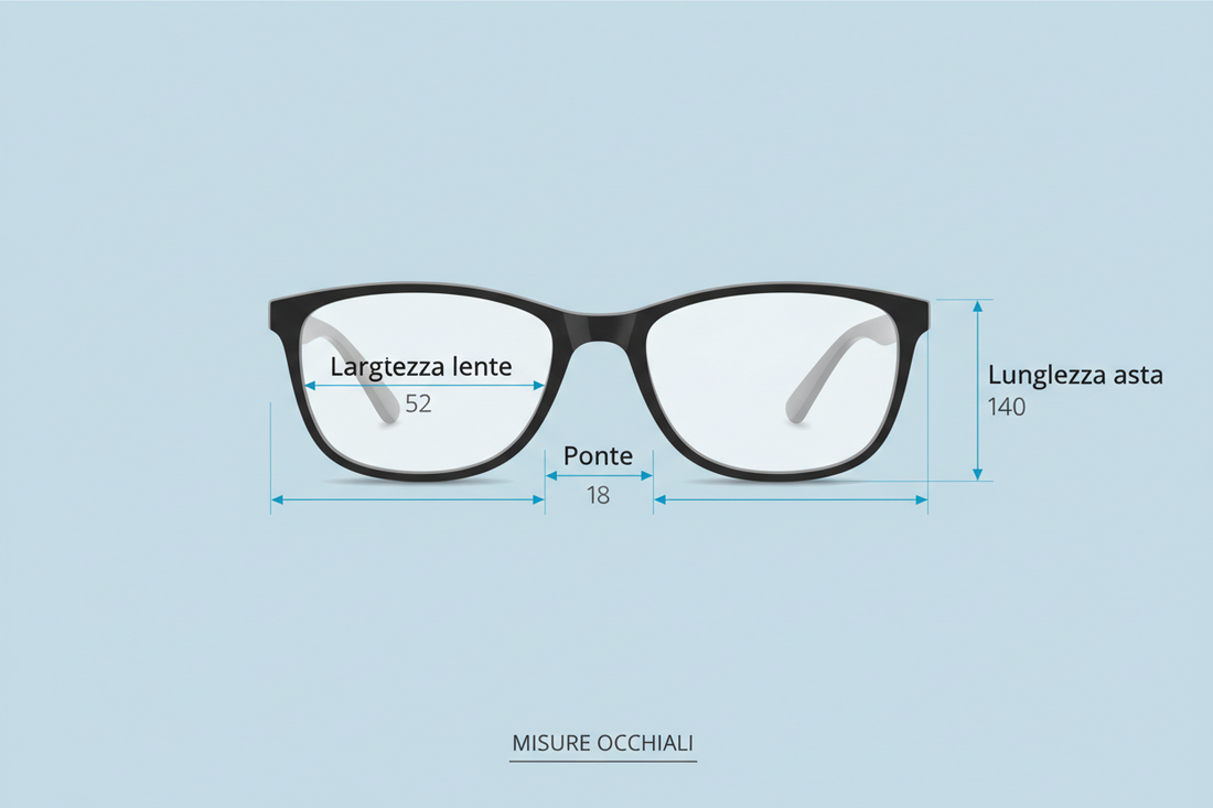 Occhiali: come scegliere la misura ideale online